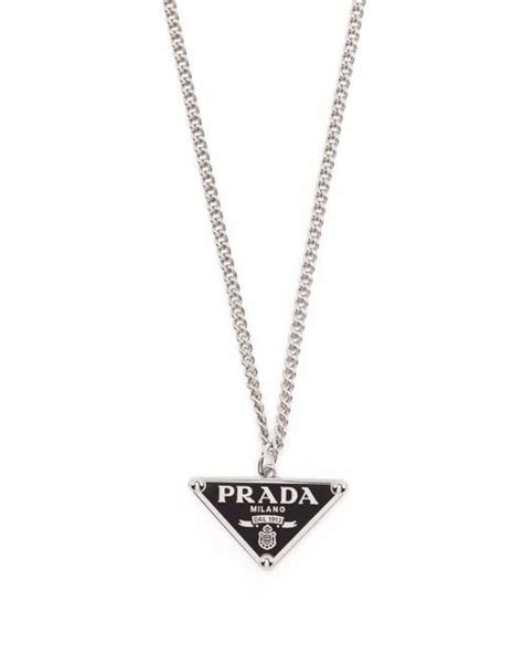 prada triangle pendant necklace|necklace with triangle pendant.